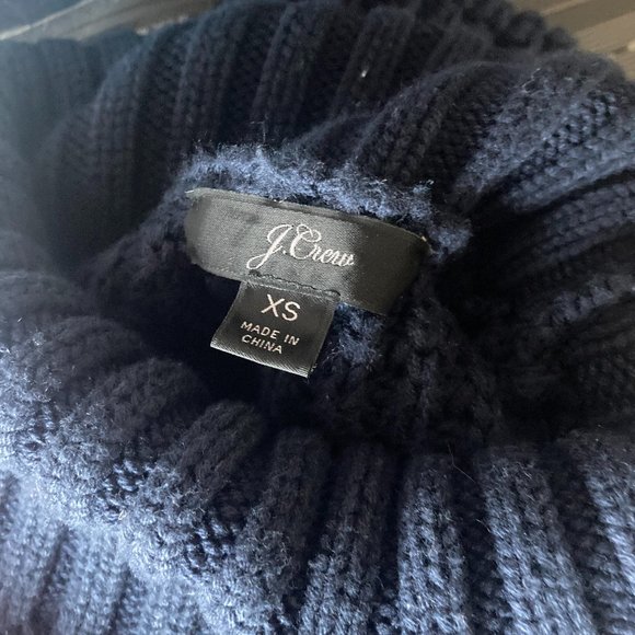 J. Crew Chunky Knit Turtleneck in Navy - Picture 6 of 7